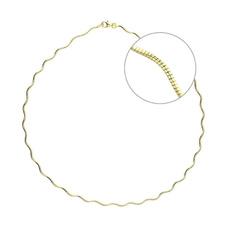 Sterling Silver Omega Wave Necklace