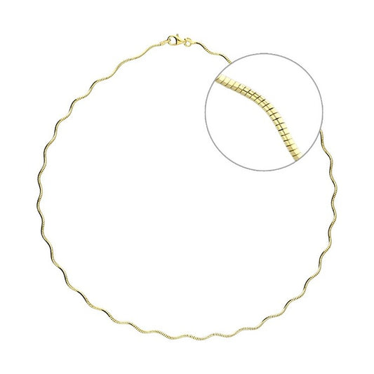 Sterling Silver Omega Wave Necklace