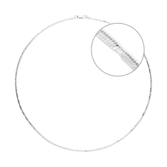Sterling Silver Diamond Cut Round Snake Chain, 41cm