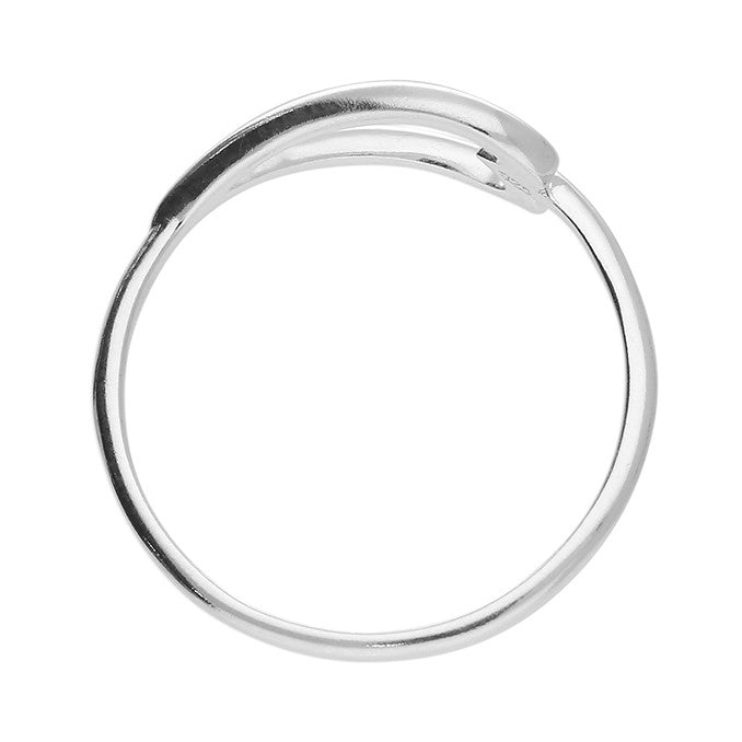 Sterling Silver Elongated Open Heart Ring