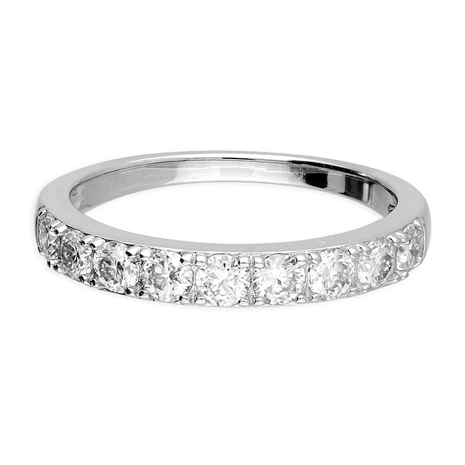 Sterling Silver Moissanite Eternity Ring