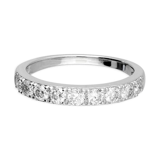 Sterling Silver Moissanite Eternity Ring