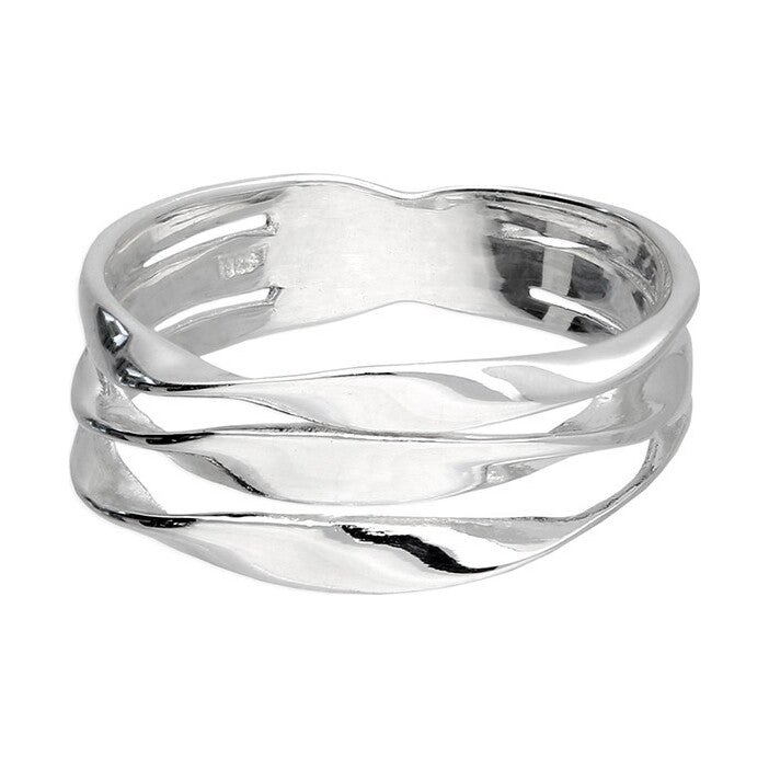 Sterling Silver Plain Triple Twisted Ring