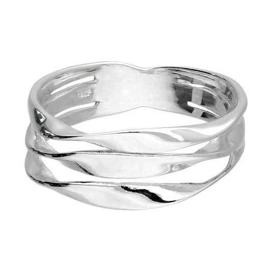 Sterling Silver Plain Triple Twisted Ring