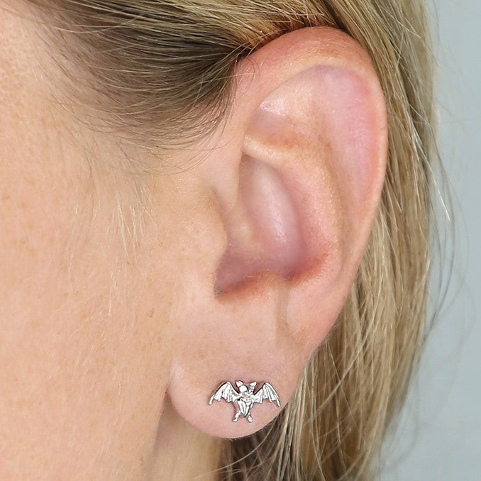 Sterling Silver Bat Stud Earrings