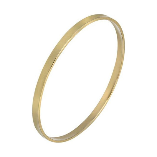 9ct Yellow Rectangular 1.5x4.0mm Bangle 65mm
