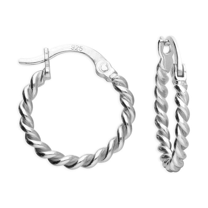 Sterling Silver Classic Twist Hoop Earrings