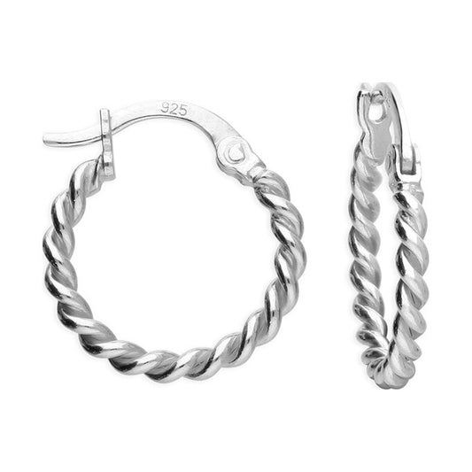 Sterling Silver Classic Twist Hoop Earrings