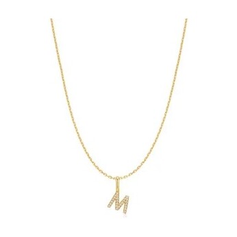 Gold Letter M Initial Necklace