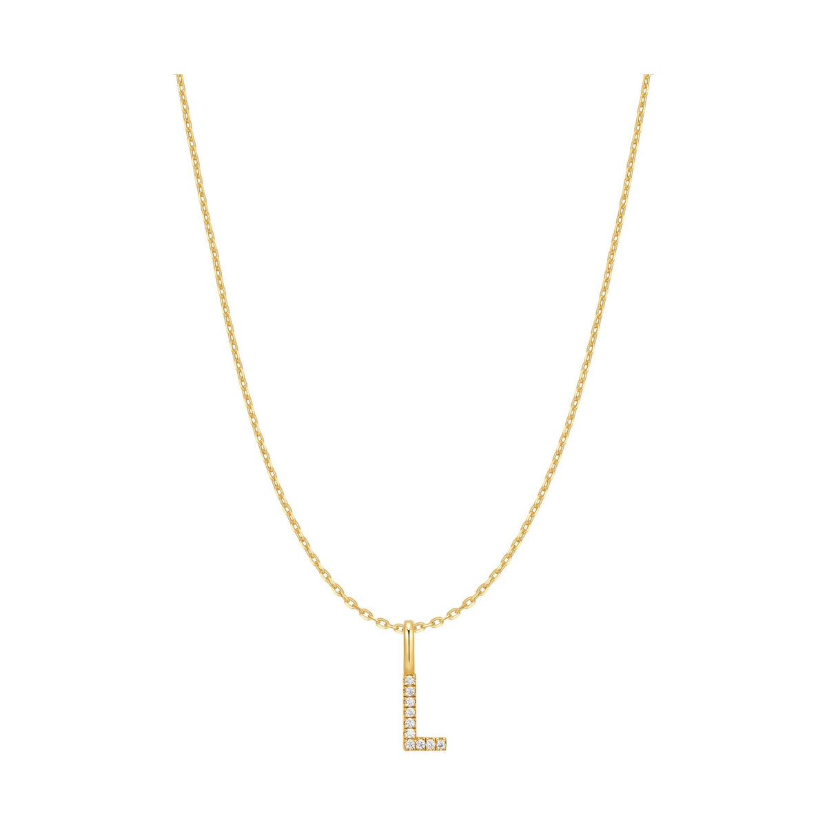 Gold Letter L Initial Necklace