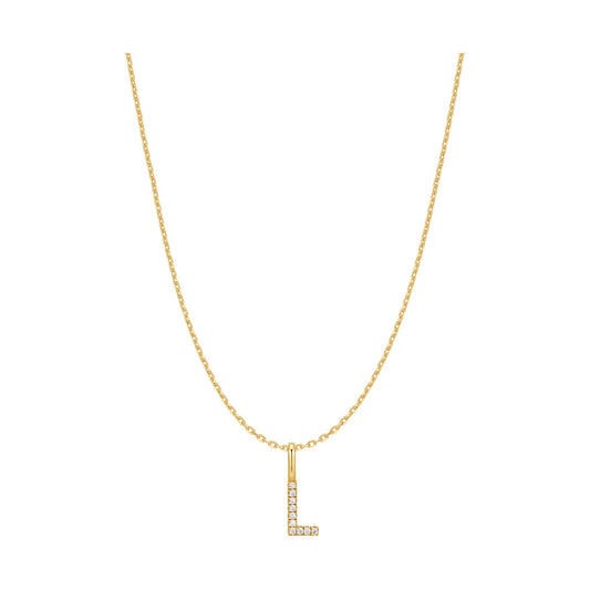 Gold Letter L Initial Necklace