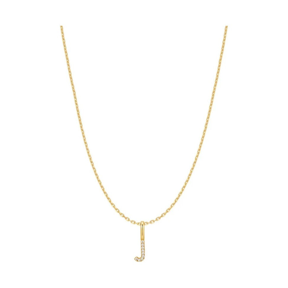 Gold Letter J Initial Necklace