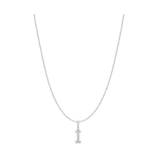 Silver Letter I Initial Necklace