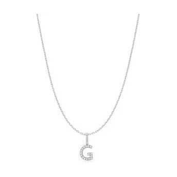 Silver Letter G Initial Necklace