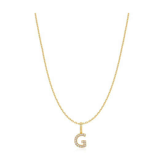 Gold Letter G Initial Necklace