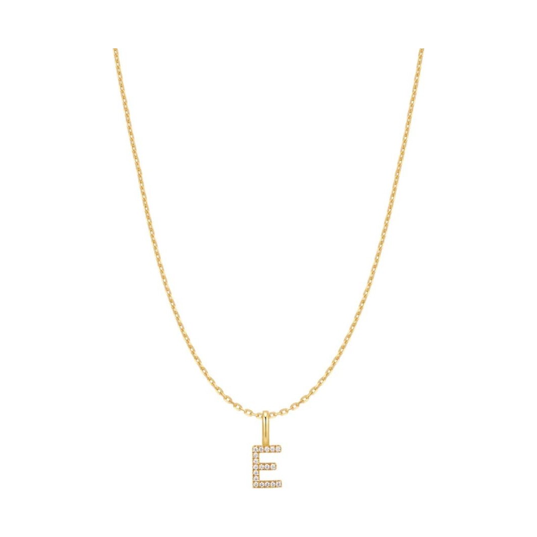 Gold Letter E Initial Necklace