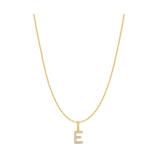 Gold Letter E Initial Necklace