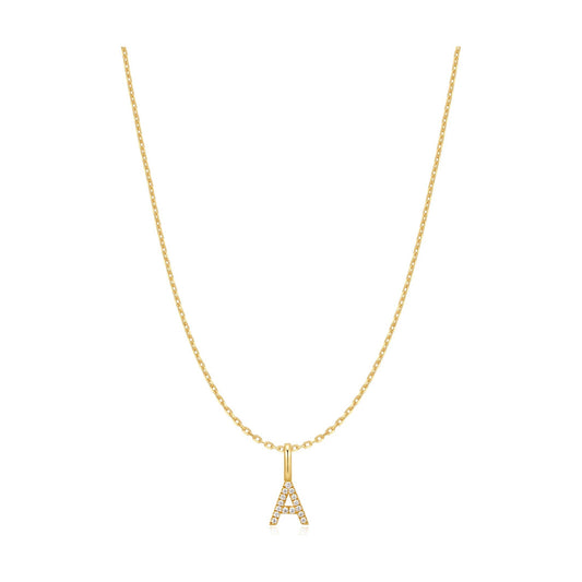 Gold Letter A Initial Necklace