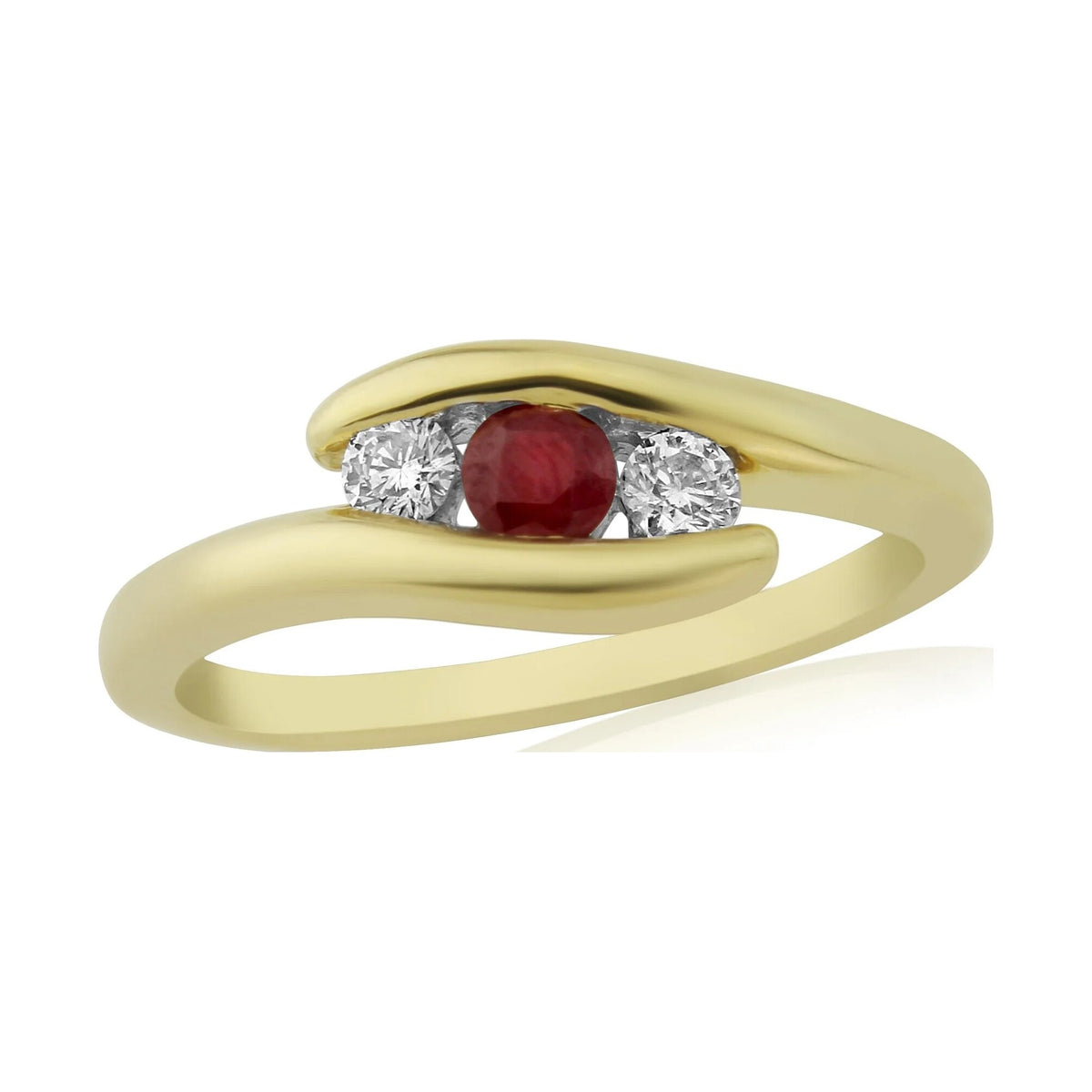 9ct diamond crossover ring