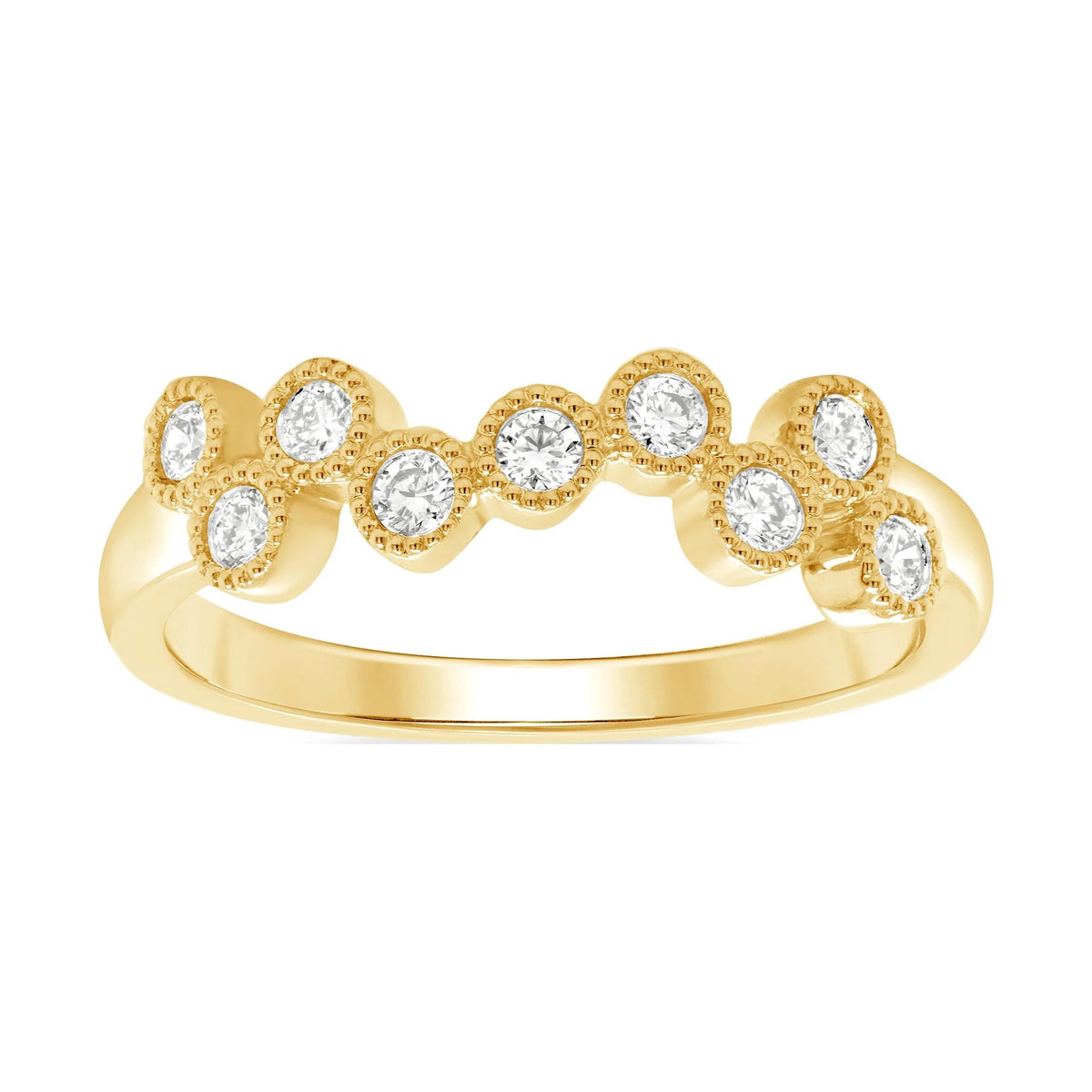9ct gold asymmetric diamond set 'bubble' style ring 0.26ct