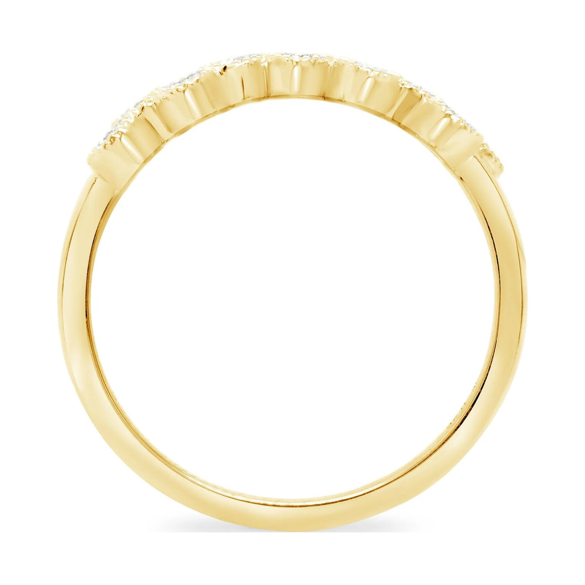 9ct gold asymmetric diamond set 'bubble' style ring 0.26ct