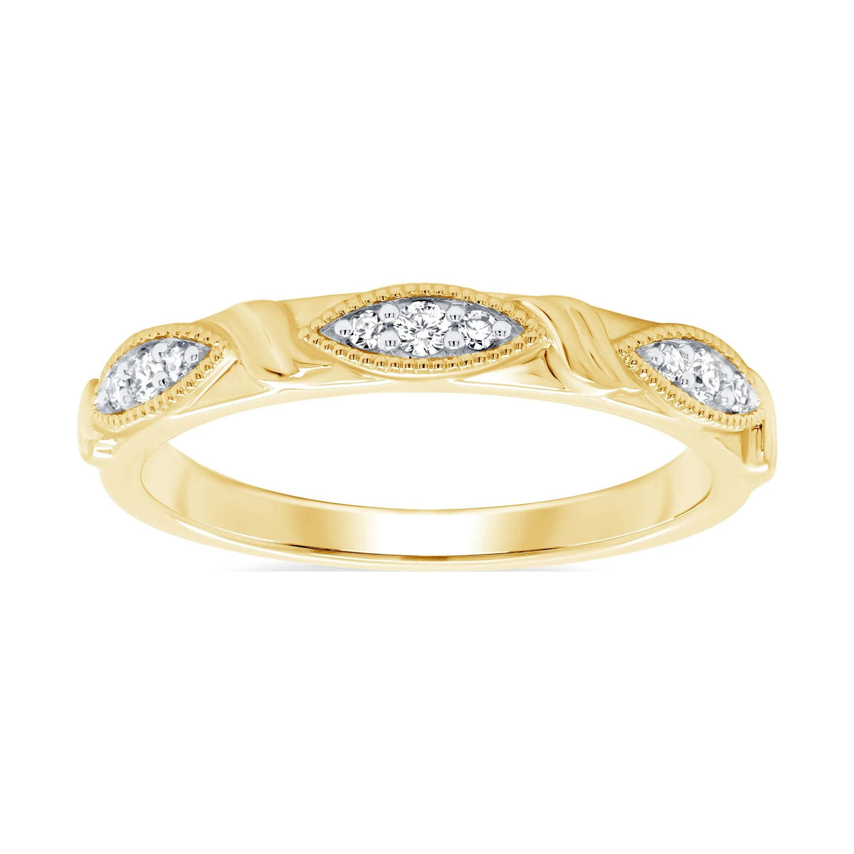 9ct gold fancy diamond half eternity ring 0.10ct
