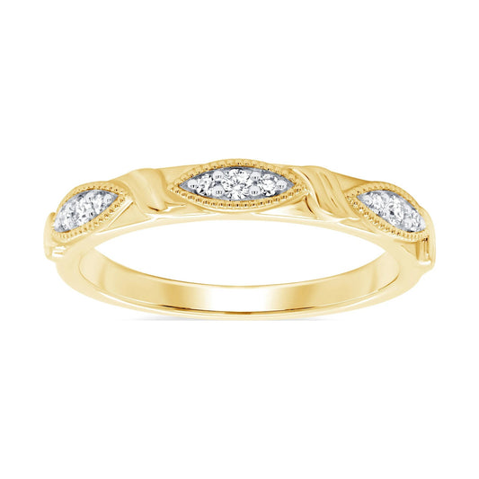 9ct gold fancy diamond half eternity ring 0.10ct