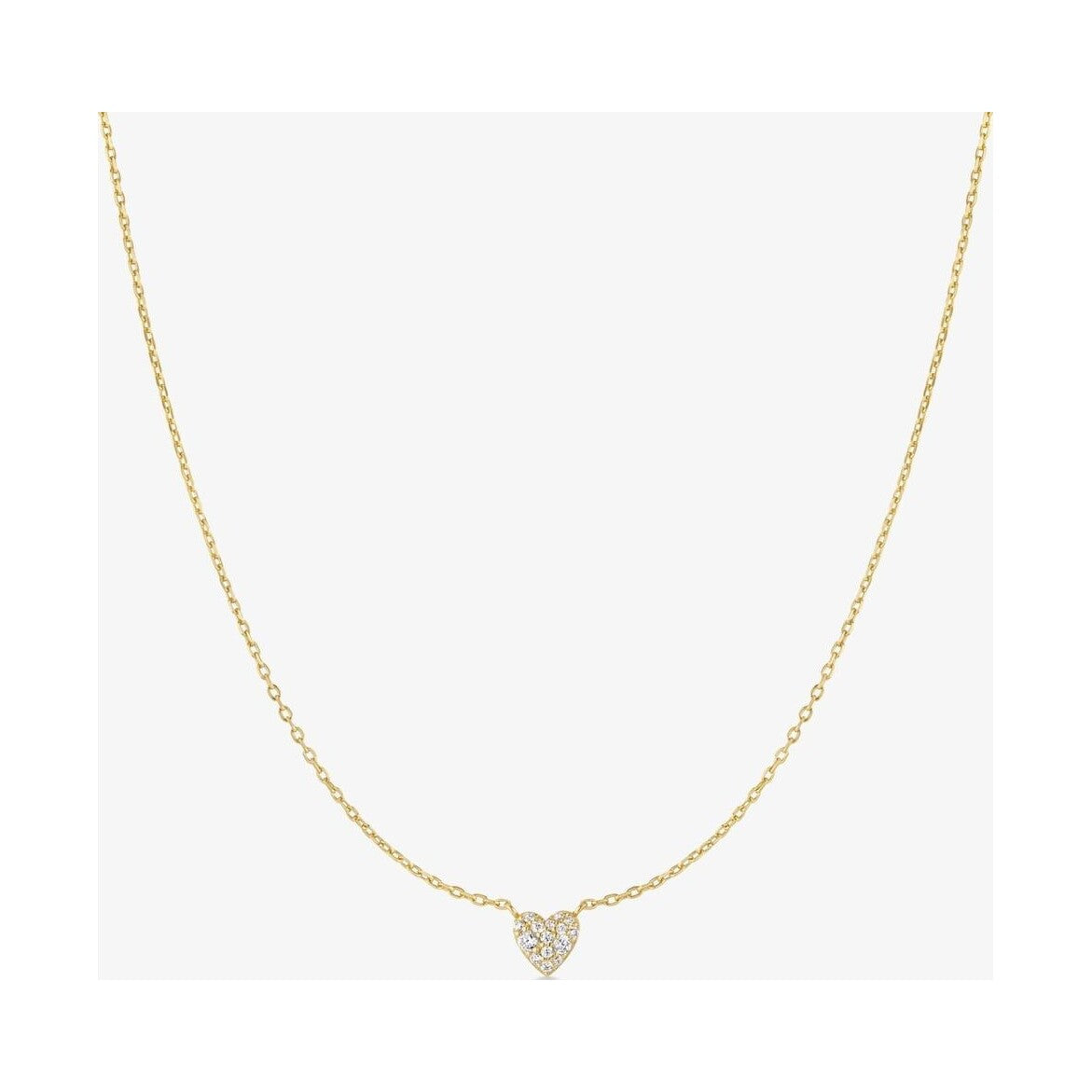 Starlit Drops 14ct Gold Plated Pave Heart Necklace N074-01G