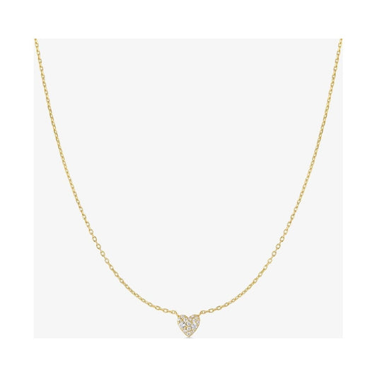 Starlit Drops 14ct Gold Plated Pave Heart Necklace N074-01G