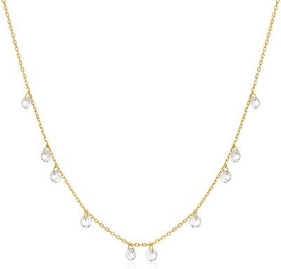 GOLD DROPLET STATION NECKLACE