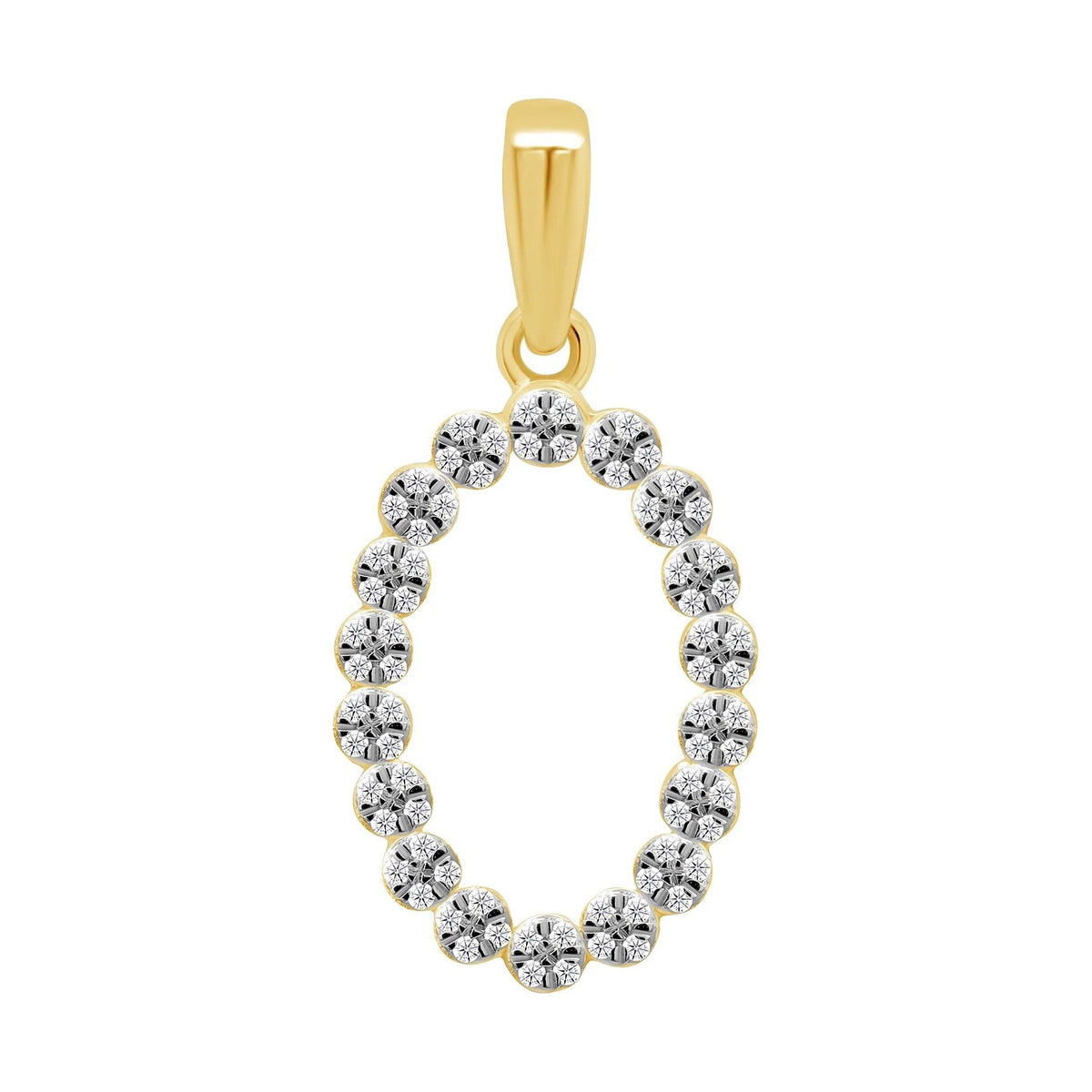 9ct gold diamond set oval pendant 0.11ct