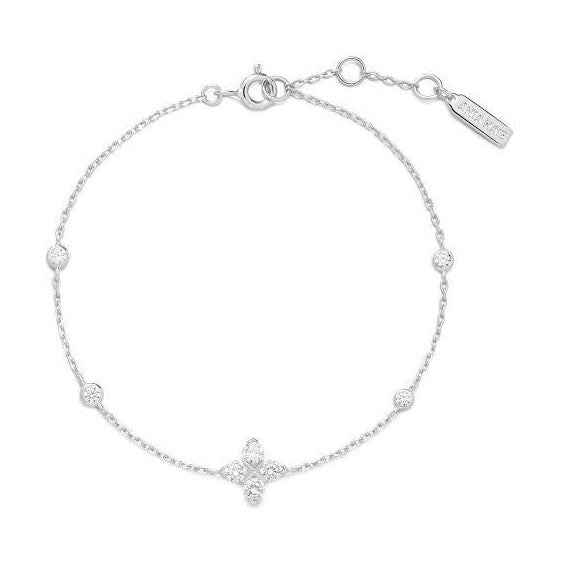 Silver Sparkling Lucky Clover Bracelet