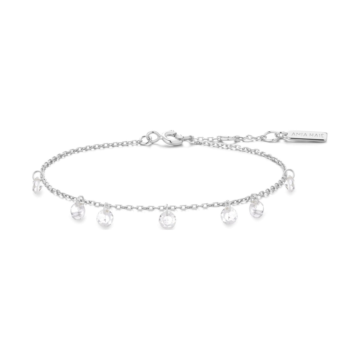 Silver Droplet Station Bracelet