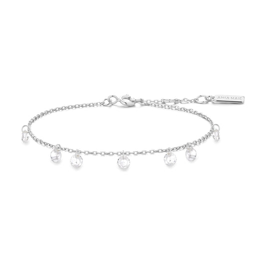 Silver Droplet Station Bracelet