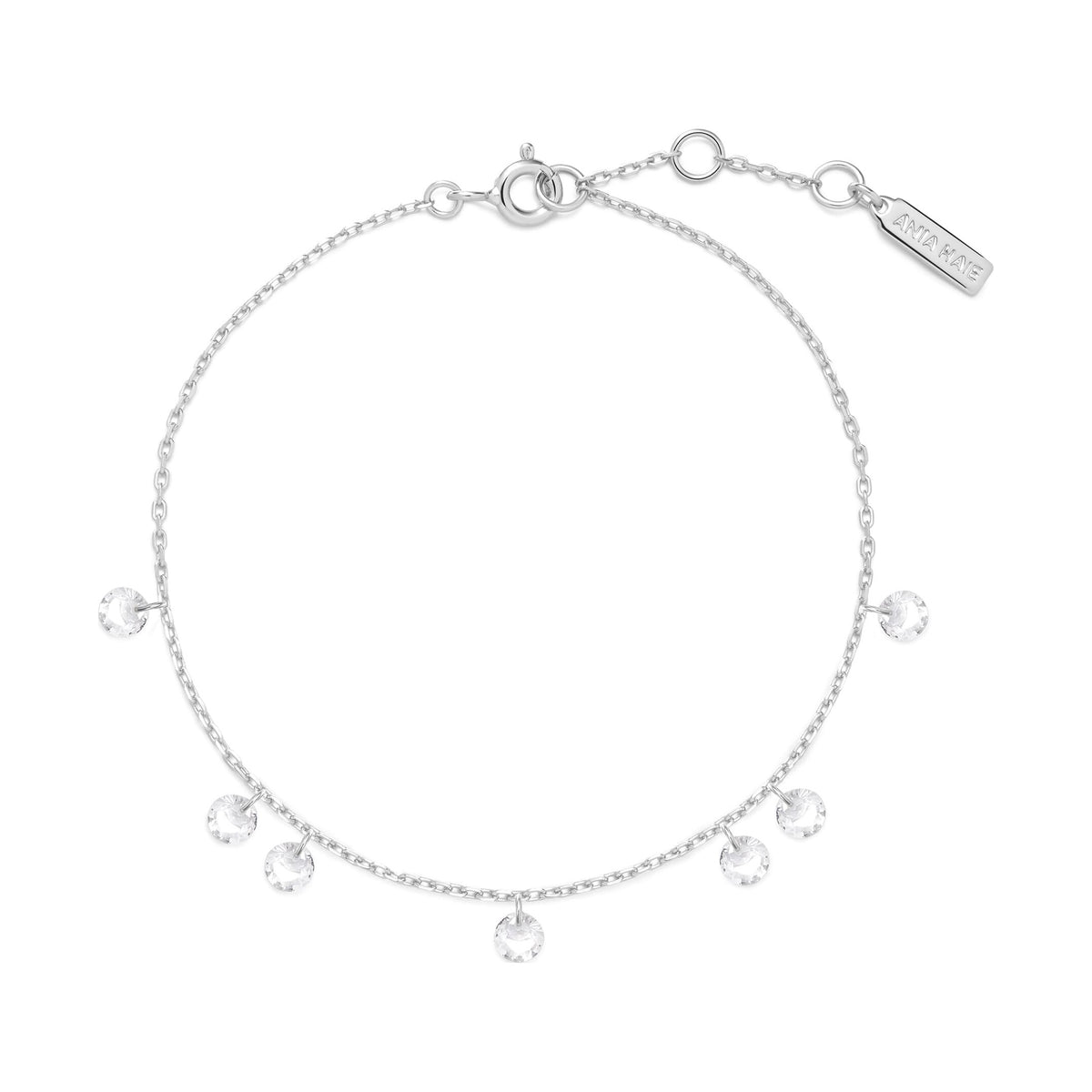 Silver Droplet Station Bracelet