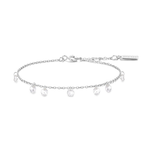 Silver Droplet Station Bracelet