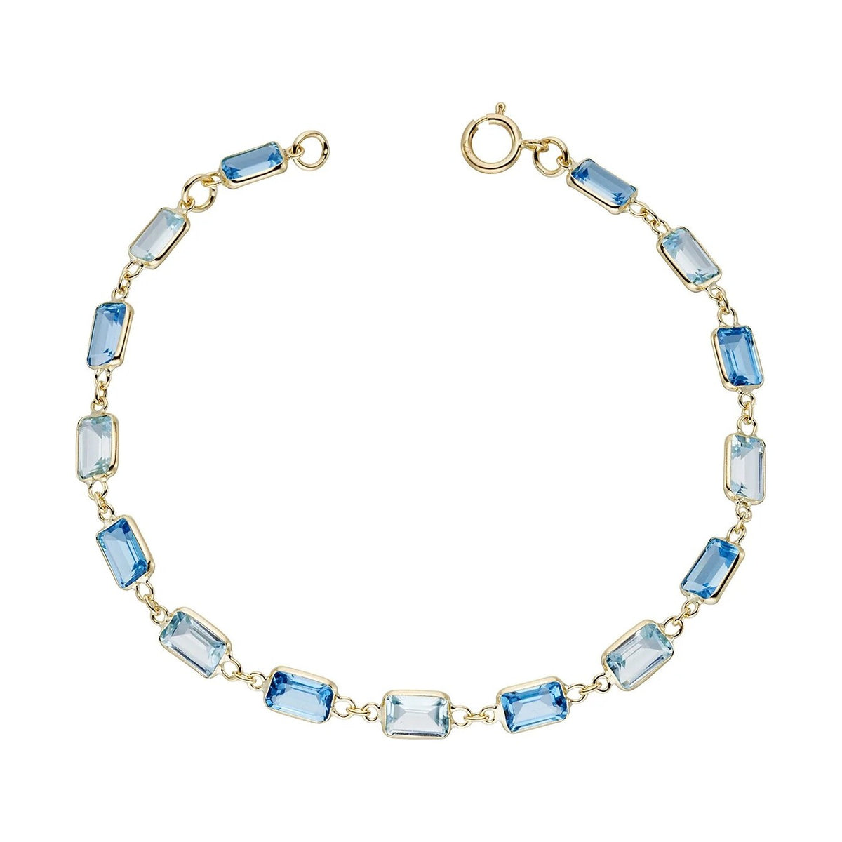 9ct gold blue topaz handmade bracelet