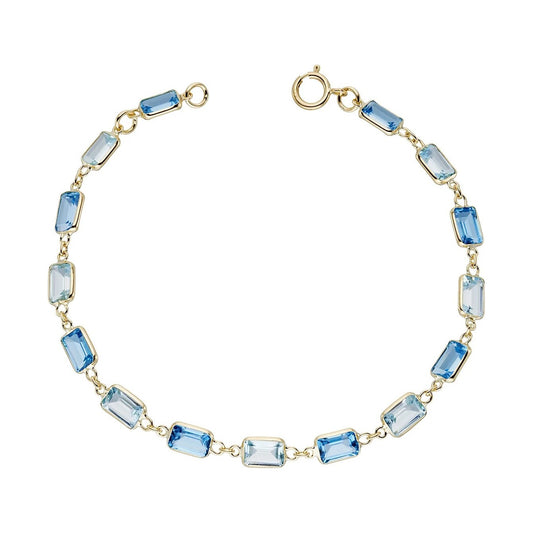 9ct gold blue topaz handmade bracelet