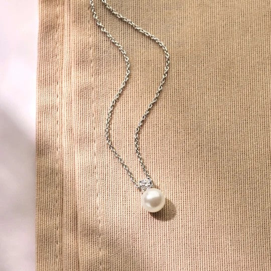 Zirconia Pearl Necklace
