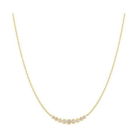 Gold Graduated Bezel-Set Necklace