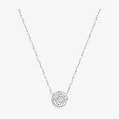 Silver Reversible Pavé Moon Evil-Eye Necklace