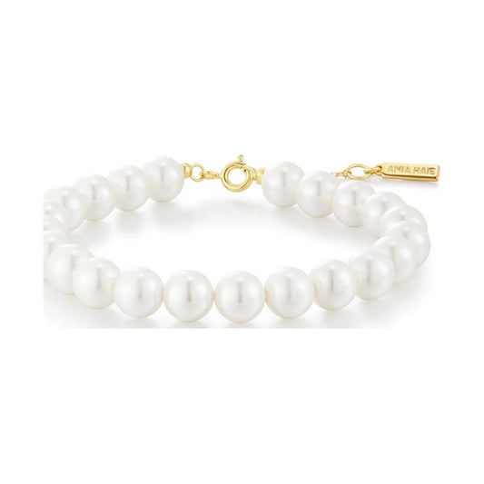 Gold Classic Shell Pearl Beaded Bracelet