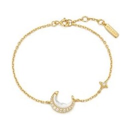 Gold Mother-of-Pearl Crescent Moon Bracelet