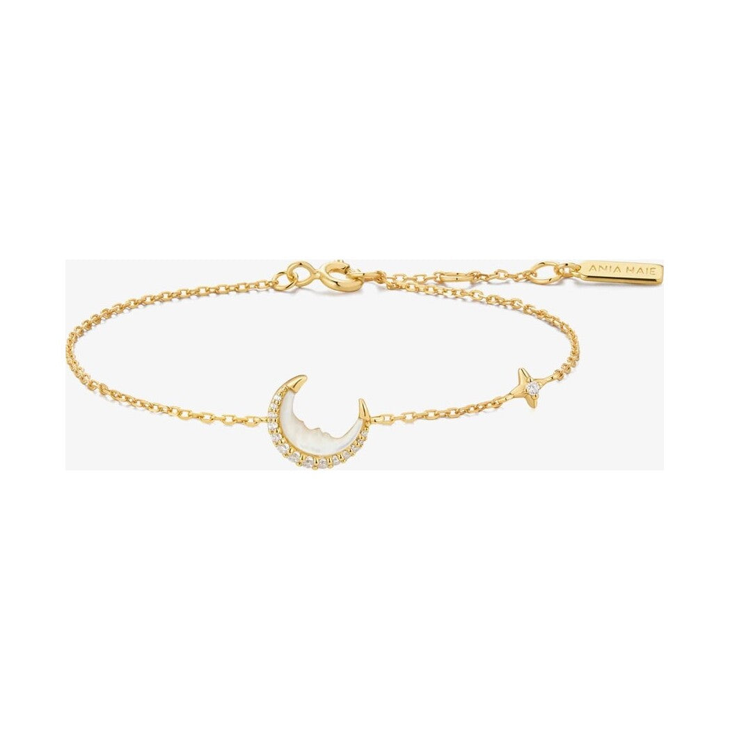 Gold Mother-of-Pearl Crescent Moon Bracelet