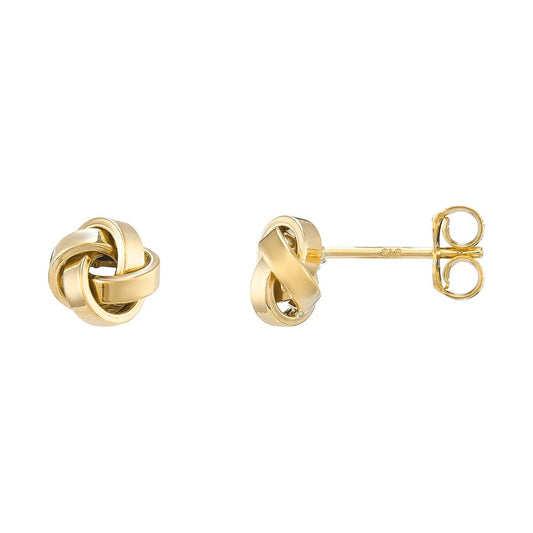 9ct gold knot stud earrings