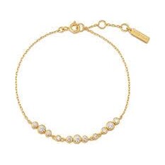 Gold Graduated Bezel-Set Trios Bracelet