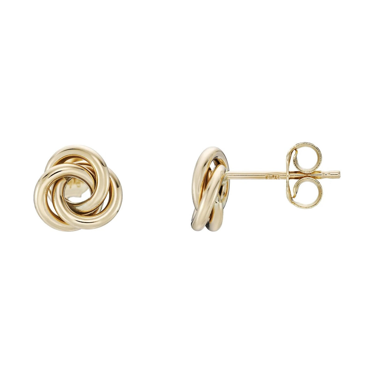 9ct gold knot studs