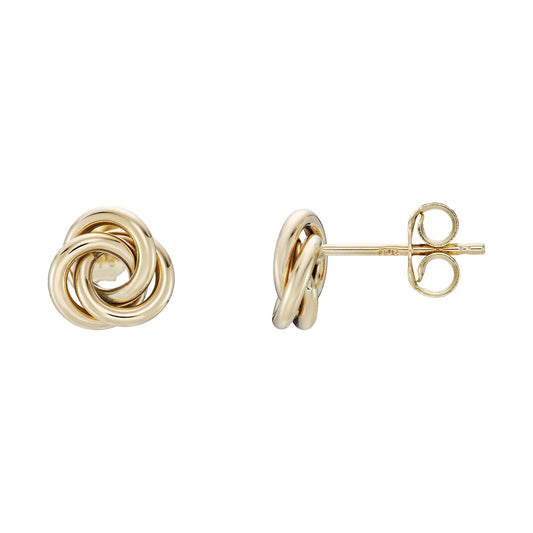 9ct gold knot studs