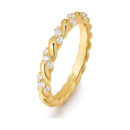 Gold Sparkle Twisted Ring, size 52.