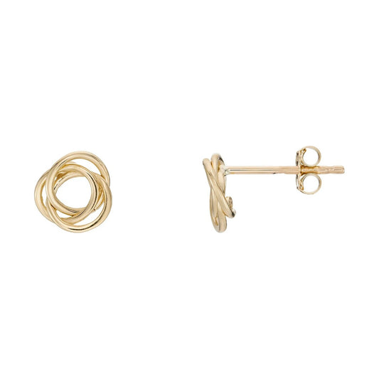 9ct gold knot studs